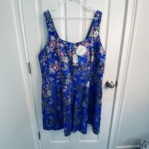 Boohoo Vibrant Blue Floral Mini Dress